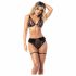 Set de sutien cu jartieră Mapalé (negru) 