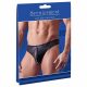 Svenjoyment - tanga masculin lucios cu fermoar și strasuri (negru)  - XL