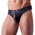 Svenjoyment - tanga masculin lucios cu fermoar și strasuri (negru)  - XL