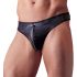 Svenjoyment - tanga masculin lucios cu fermoar și strasuri (negru)  - 2XL