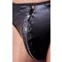 Svenjoyment - tanga masculin lucios cu fermoar și strasuri (negru)  - 2XL