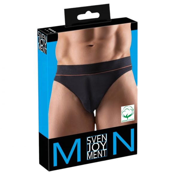 Svenjoyment - tanga confortabil pentru bărbați din bumbac ecologic (negru) - L