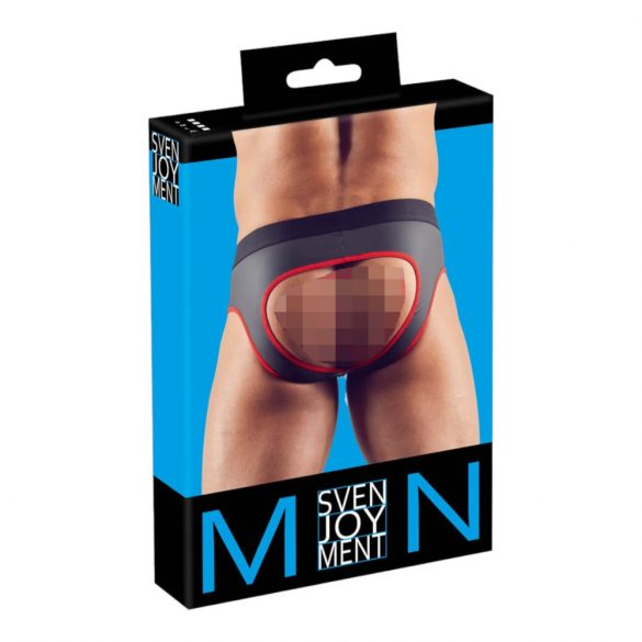 Svenjoyment - Jockstrap deschis (negru-roșu)  - L