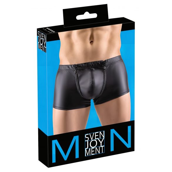 Svenjoyment - boxer mat cu fermoar și strasuri (negru) 