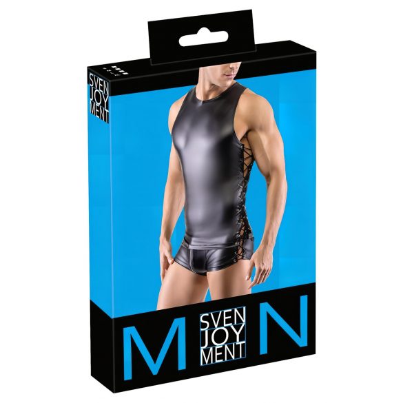 Svenjoyment - top masculin mat cu șiret lateral (negru) 