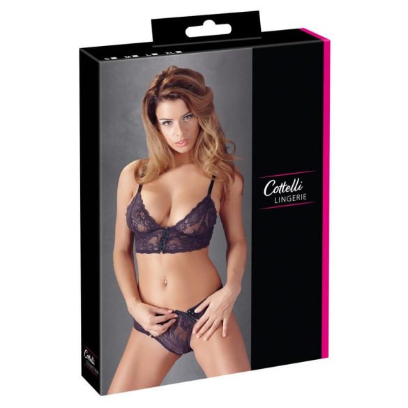 Cottelli - Set sutien cu dantelă florală (mov)  - M