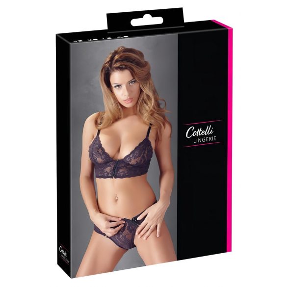 Cottelli - Set sutien din dantelă cu flori (mov) - L