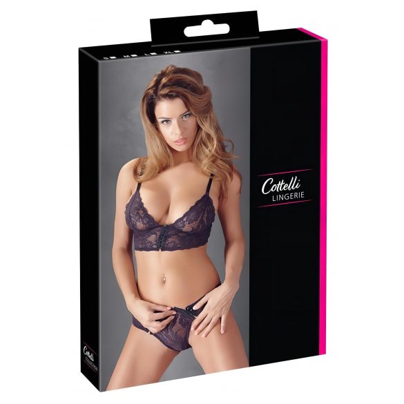 Cottelli - Set sutien cu dantelă florală (mov)  - XL