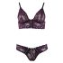 Cottelli - Set sutien din dantelă cu flori (mov) - XL