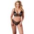 Cottelli Plus Size - set sutien din dantelă fină (negru) 