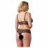 Cottelli Plus Size - set sutien din dantelă fină (negru) 