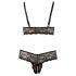 Cottelli Plus Size - set sutien din dantelă fină (negru) 