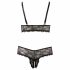 Cottelli Plus Size - set sutien din dantelă fină (negru) 