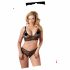 Cottelli Plus Size - set sutien din dantelă fină (negru)  - XXL