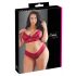 Cottelli Plus Size - set sutien din dantelă moale (roșu) - 2XL