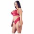 Set sutien din dantelă moale Cottelli, mărime mare (roșu)  - 2XL