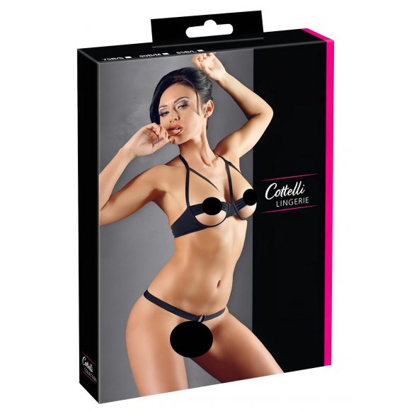 Cottelli - Set sutien cu inele metalice (negru) 