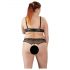 Set de sutien cu perle Cottelli Plus Size (negru) 