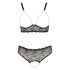 Set de sutien cu perle Cottelli Plus Size (negru) 