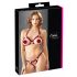 Cottelli - set sutien deschis cu inele metalice (burgund) 