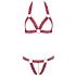 Cottelli - set sutien deschis cu inele metalice (burgund) 