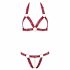 Cottelli - set sutien deschis cu inele metalice (burgund) 