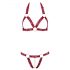 Cottelli - set sutien deschis cu inele metalice (burgund) 