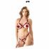 Cottelli - set sutien deschis cu inele metalice (burgund)  - M/L