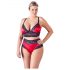 / Cottelli Plus Size - set sutien dantelă-satin (negru-roșu)