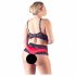 Set de sutien din dantelă și satin pentru mărimi mari Cottelli (negru-roșu)  - 3XL