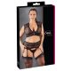 Set de lenjerie Cottelli Plus Size - cu dantelă și strasuri (negru) 