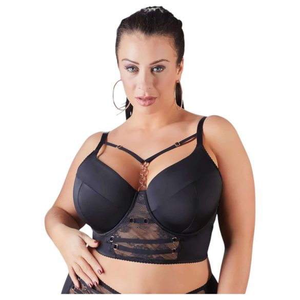 / Cottelli Plus Size - sutien cu dantelă și bretele (negru) - 95F