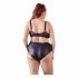 Cottelli Plus Size - sutien și chiloți cu bretele (negru)