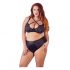 Cottelli Plus Size - sutien și chiloți cu bretele (negru)