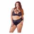 Cottelli Plus Size - sutien și chiloți cu bretele (negru)