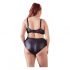 Cottelli Plus Size - sutien și chiloți cu bretele (negru) - 85E/L