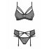 Set de lenjerie intimă Obsessive 818-SEG-1 cu dantelă și strasuri (negru)  - L/XL