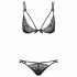 Obsessive Intensa - set sutien cu bretele duble (negru) 