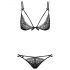 Obsessive Intensa - set sutien cu bretele duble (negru) 