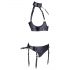 Cottelli Bondage - Set Lucios cu Sutien și Cătușe (Negru) - XL