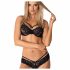 Set sutien cu dantelă și rozete - Obsesive 860 (negru) 