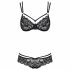 Set sutien cu dantelă și rozete - Obsesive 860 (negru) 