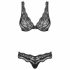 Luvae - Set sutien cu motive florale și strasuri (negru) 