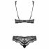 Luvae - Set sutien cu motive florale și strasuri (negru) 