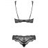 Luvae - Set sutien cu motive florale și strasuri (negru) 