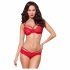 Set sutien cu dantelă și model floral Obsessive 860 (roșu)  - L/XL