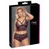 Set sutien floral Cottelli Plus Size (negru-lila) 