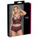 Set sutien floral Cottelli Plus Size (negru-lila) 