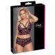 Set sutien floral Cottelli Plus Size (negru-lila)  - 3XL/4XL