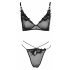 Cottelli - set sutien transparent cu dantelă (negru) 